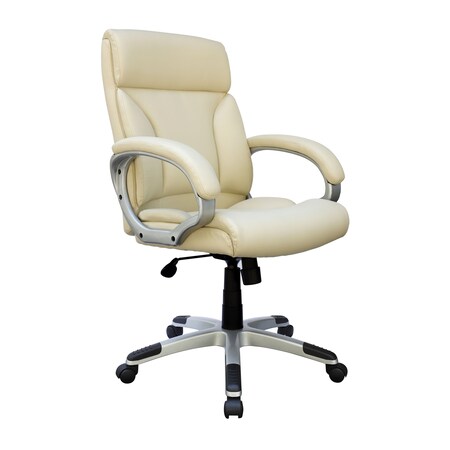 Boss Office Products Executive Desk Chair in Stylish Ivory Upholstery B7226-IV